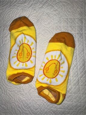 Little Yellow Well Worn Socks With Cute Sunshine detail